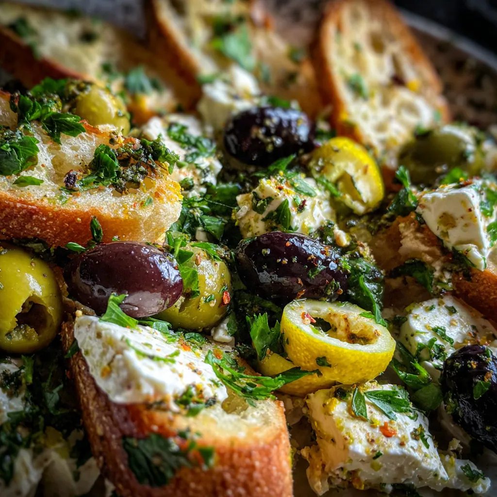 Close-up of a single phyllo cup showing the textured filling of feta, green olives, and sun-dried tomatoes