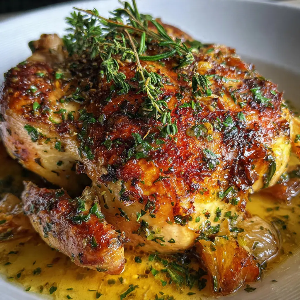 Herb Roasted Chicken Wine Sauce