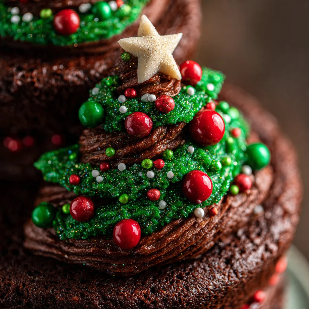 Chocolate christmas tree cake
