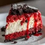 Christmas Red Velvet Cheesecake with Oreo Crust