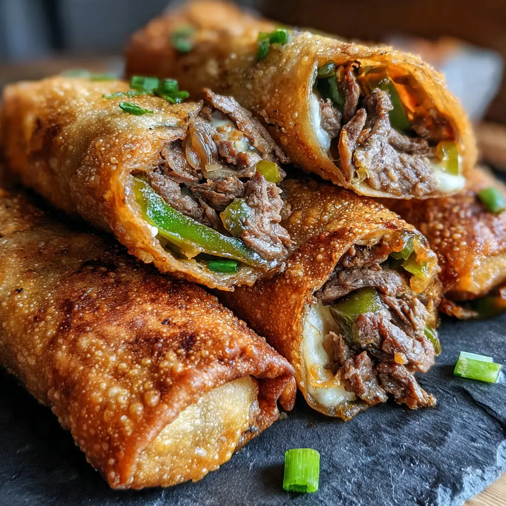 Philly Cheese Steak Egg Rolls