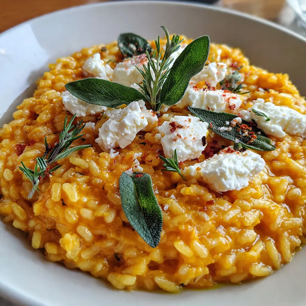 Pumpkin Risotto With Goat Cheese