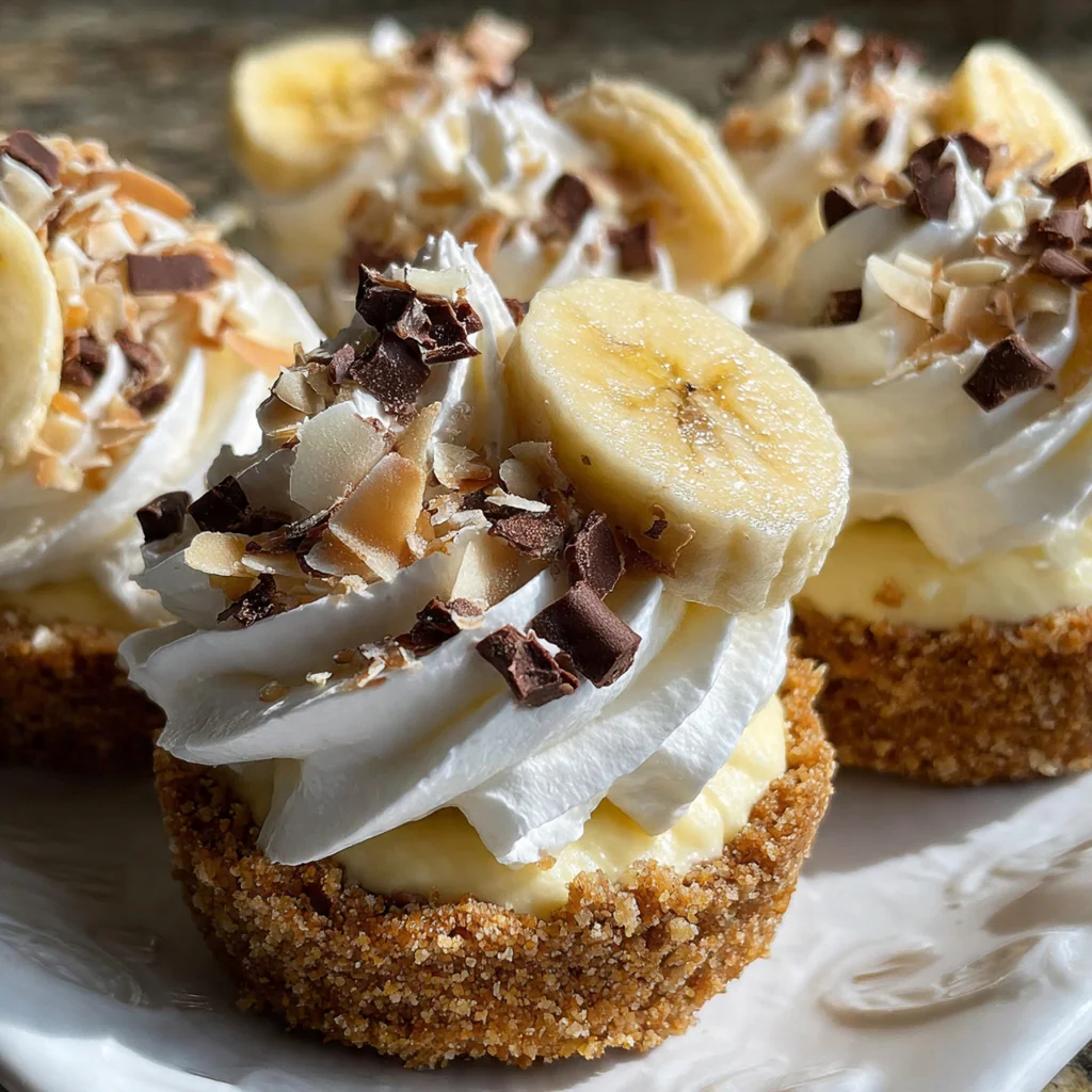 No Bake Mini Banana Cream Pies
