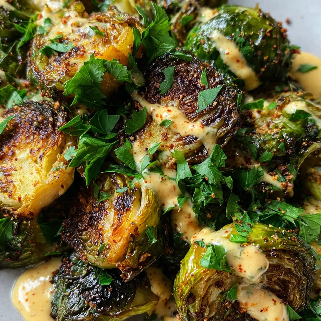Crispy Brussels Sprouts Dijon Aioli